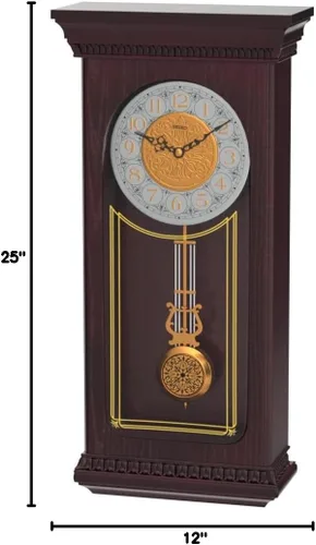 Vista 5 de SEIKO Reloj de pared de caoba con péndulo y campanilla