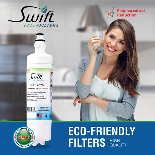 Vista 5 de Filtro de agua de repuesto farmacéutico SGF-LA07 Rx para LG LT700-P, 46-9690, ADQ36006102, ADQ36006101, EFF-6032A, PH21410 de Swift Green Filters