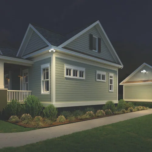 Vista 10 de Lithonia Lighting HomeGuard - 2 luces LED de inundación para exteriores, luces LED para exteriores, sensor de atardecer a amanecer, lúmenes Blanco