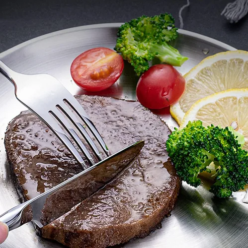 Vista 5 de Juego de cubiertos de bambú dorado de 30 piezas para 6 juegos de cubiertos duraderos de acero inoxidable 18/10, utensilios de cocina para el hogar
