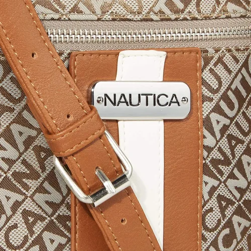 Vista 3 de Nautica Bolso bandolera Lakeside Signature Jaquard North South para mujer