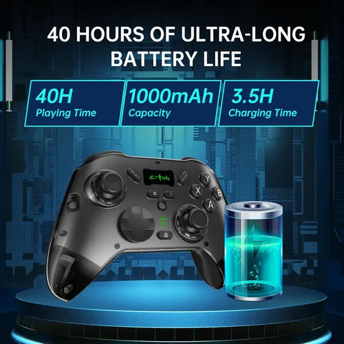 Vista 7 de hosowe Wireless Mobile Gaming Controller Compatible for PC/Switch/Android/iOS, Interactive Screen PC Controller with Programmable, Hall Effect