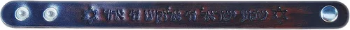 Vista 2 de Amen Judaica Pulsera de cuero con motivo de bendición judía hebrea