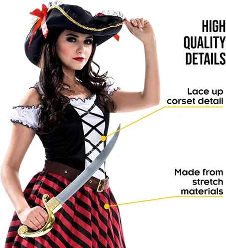Vista 3 de Morph Women's Adult Pirate Costume, Women's Adult Pirate Costume, Women's Pirate Costume, Women's Pirate Costume, Women's Pirate Costume, Halloween