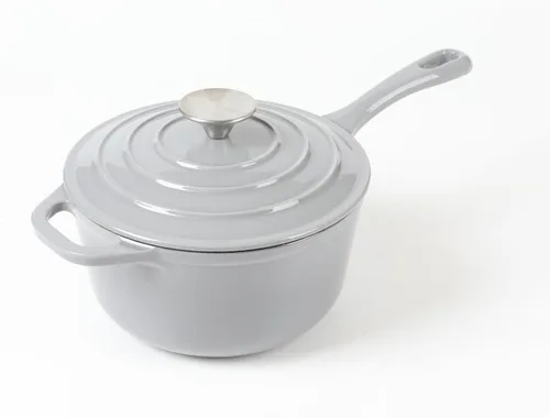 Vista 6 de HAWOK Mini cacerola de hierro fundido de 2.65 cuartos de galón, 8 pulgadas con tapa, pre-sazonada