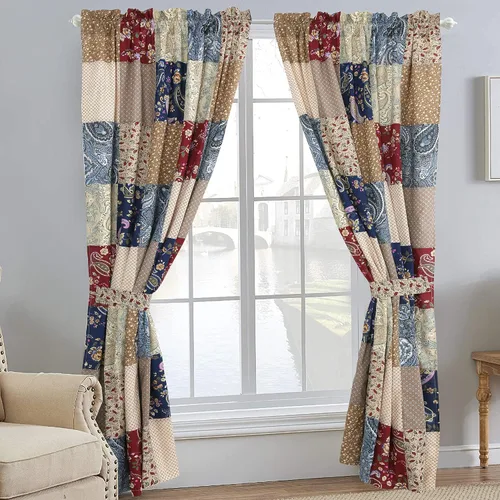 Vista 22 de Cozy Line Home Fashions Juego de ropa de cama reversible con diseño de mosaico real Brody Farmhouse Chocolate Plaid a rayas, colcha colcha