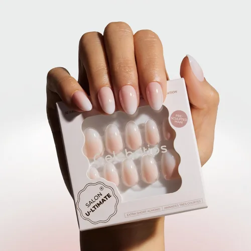 Vista 13 de Celebritips Uñas postizas a presión - Salon U-ltimate™ Bailarina, Uñas de almendra extra cortas, reutilizables 16 tamaños - Kit de 32 uñas