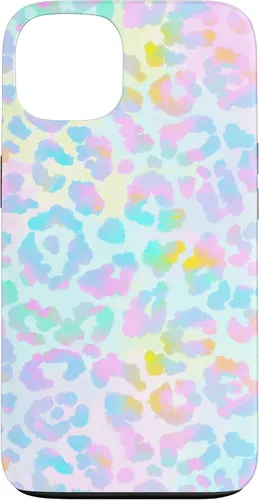 Vista 7 de Colorido lindo arco iris Tie Dye sirena Boho Leopard caso para iPhone 17