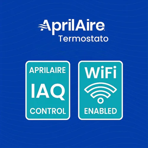 Vista 8 de AprilAire S86WMUPR Termostato programable Wi-Fi, multietapa universal con control IAQ, etapas de calor/frío 2H/2C o etapas de bomba de calor 4H/2C