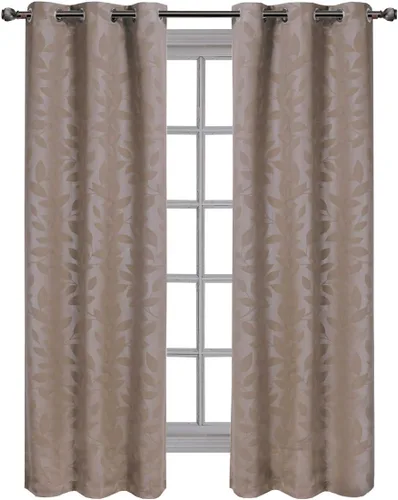 Vista 7 de Royal Hotel - Panel de cortina de blackout para ventana Paisley Jacquard, para colgar en arandelas, par de paneles/ juego de 2 paneles.