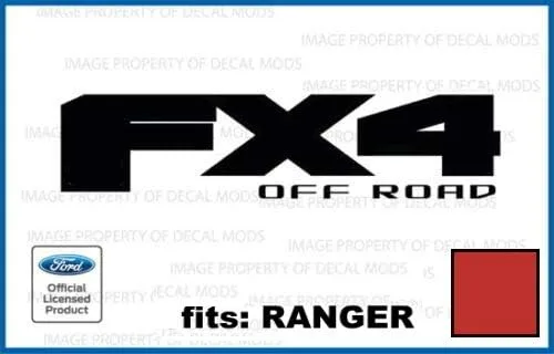 Vista 4 de FX4 Offroad - Calcomanías adhesivas naranjas para Ford Ranger troqueladas (2019-2020) - CO_Solid (juego de 2) con licencia