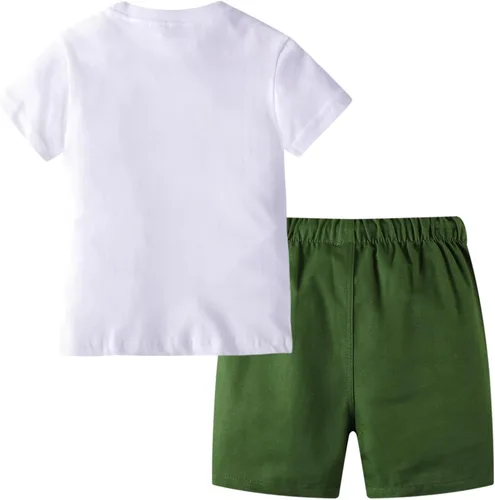 Vista 2 de Conjunto corto de ropa de verano para niños pequeños, de algodón Bs20-tz51