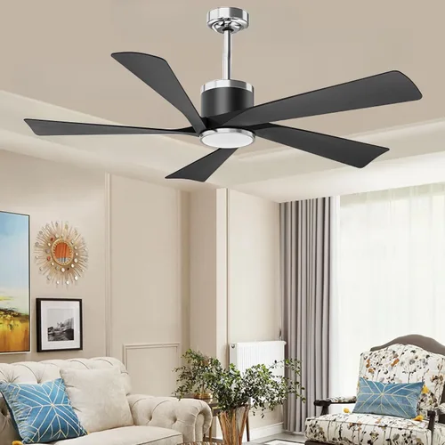 Vista 4 de TXCSLY - Ventilador de techo negro moderno de 52 pulgadas con luz y control