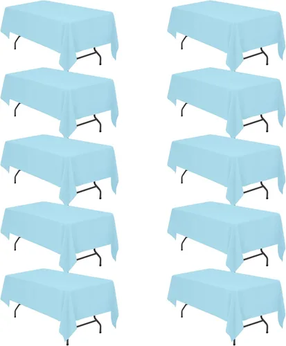 Vista 154 de BRILLMAX - Manteles para mesa rectangular de 6 pies, tela de lino de poliéster, lavable, para boda, recepción, banquete, fiesta de cumpleaños, 60 x