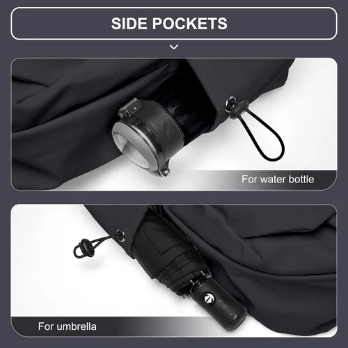 Vista 6 de Mochila Escolar Mochila de Día Casual Negra Bolso para Libros, A-Negro, Grande