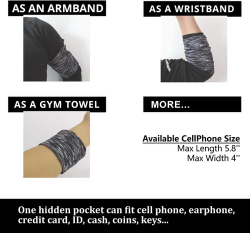 Vista 2 de Brazalete para teléfono celular más pequeño y delgado para fitness, entrenamiento, gimnasio, ejercicio, entrenamiento, maratón, caminar, patinaje