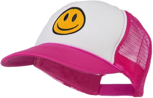 Vista 2 de e4Hats.com Gorra trasera de malla de espuma bordada Smile Face