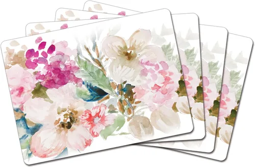 Vista 18 de Manteles Individuales Decorativos Premium de Tablero Duro para Mesa Jardín de Medianoche Negro y Blanco Paquete de 4 Fabricado en los Estados Unidos