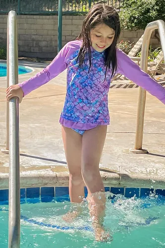 Vista 3 de Funnycokid Conjunto de traje de baño de dos piezas de manga larga con UPF 50 UV 2-10 años