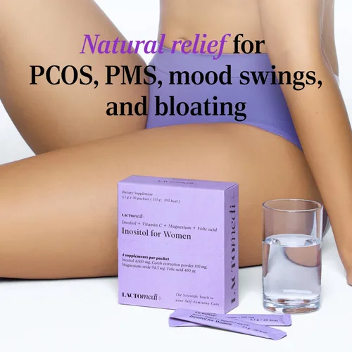 Vista 4 de LACTOMEDI Suplemento de inositol para mujeres Myo-inositol 4000 mg + D-Chiro-Inositol 100mg Proporción 40:1 Apoyo diario para el bienestar