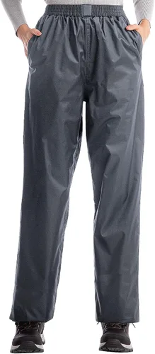 Vista 9 de iCreek Pantalones de lluvia para mujer, impermeables, transpirables Verde militar