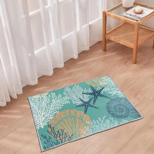 Vista 30 de Tritard Alfombra de área costera de 2 x 3 pulgadas - Pequeña alfombra plegable lavable a máquina, antideslizante, para entrada, alfombra de playa