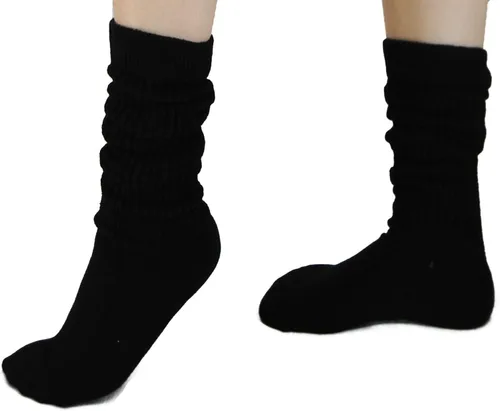Vista 3 de BASICO Paquete de 6 calcetines holgados para mujer color rosa beige azul marino blanco negro calcetines de los años 80 y 90