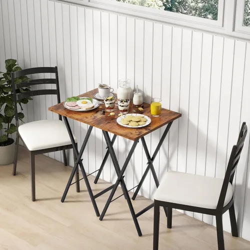 Vista 6 de Acovy Juego de 2 Mesas Bandeja para TV, Bandeja de Cena para TV, Mesa Plegable, Mesas-Bandeja de TV Plegables, Mesa Auxiliar para Cama, Sofá
