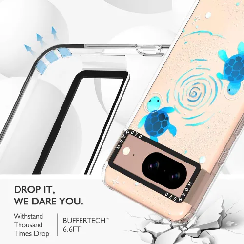 Vista 5 de MOSNOVO Funda para Google Pixel 8, [Buffertech protección contra caídas de grado militar de 6.6 pies] [Tecnología Anti Despegado] Funda Transparente