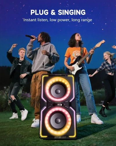 Vista 14 de Hotlemon Altavoz Bluetooth grande: 240 W pico potente sonido fuerte con graves profundos, tiempo de reproducción de 15 horas, carga rápida, TWS