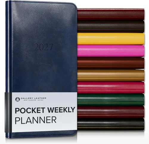 Vista 124 de Gallery Leather Planificador Semanal y Mensual Grande 2025-2026, Calendario Planificador y Cuaderno Elegantemente Encuadernado con Elegantes Bordes