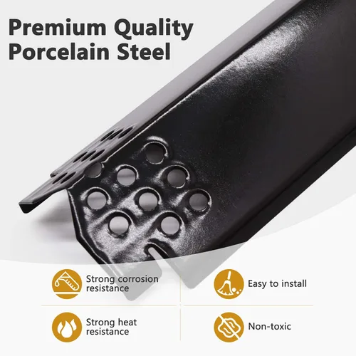 Vista 2 de Piezas de repuesto para modelos de parrilla Nexgrill 720-0864 720-0864M, 2 placas de protección térmica para domadores de llama y 2 quemadores