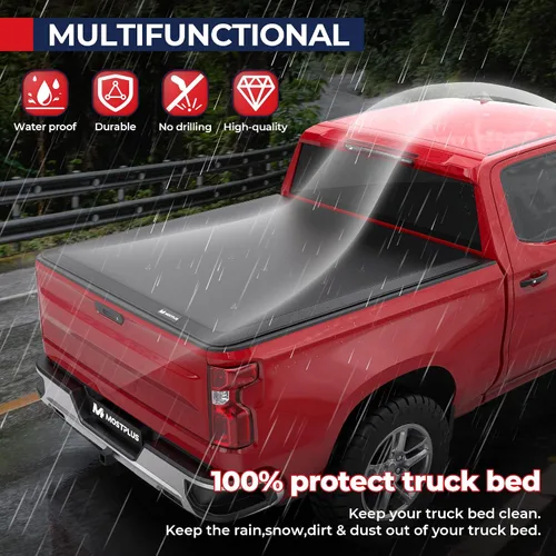 Vista 5 de MOSTPLUS Cubierta Enrollable de Vinilo Suave para Caja de Camión Tonneau Compatible con Chevrolet Colorado/GMC Canyon 2004-2014 Caja de 5 Pies 61