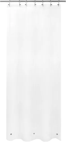 Vista 8 de Barossa Design - Forro de cortina estrecho de PEVA para ducha, con 3 imanes, impermeable, para cabina de baño pequeña, sin PVC, ojales metálicos