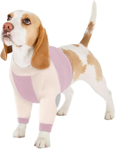 Vista 13 de LeLePet Traje de recuperación para perros para las patas delanteras, manga para perros para detener la lamida, protector de codo para lesiones