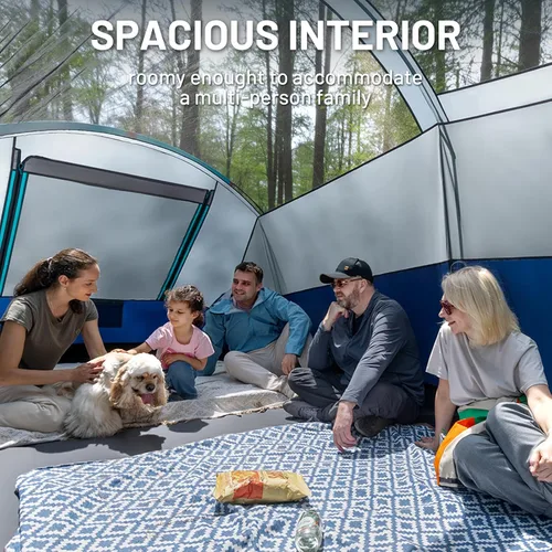 Vista 4 de TIMBER RIDGE Tienda de campaña familiar para 8 personas con sala de pantalla, doble capa, impermeable, resistente a la intemperie, gran túnel