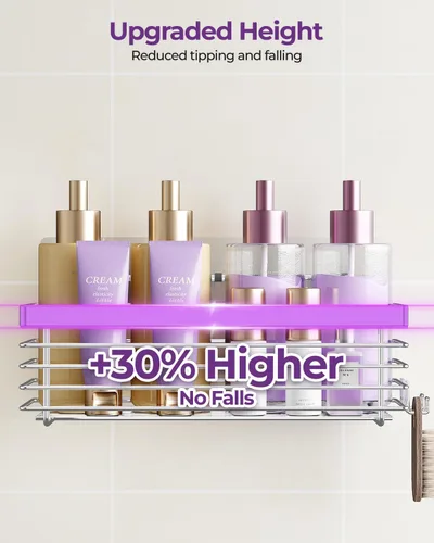 Vista 4 de ODesign Organizador de Ducha Paquete de 3 Acero Inoxidable SUS304-Sin Perforación-Estantes de Ducha Baño Rack, Resistente al Óxido Montaje en Pared