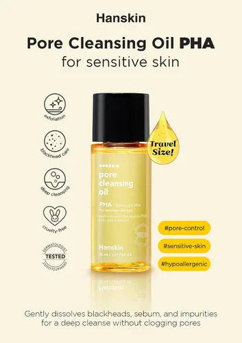 Vista 2 de Hanskin PHA - Mini juego de aceite limpiador de poros (1.01 onzas x 3) – Limpiador de aceite facial de tamaño viaje y removedor de maquillaje