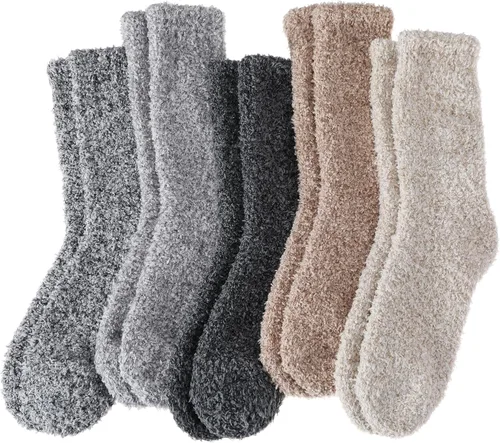 Vista 21 de EBMORE Calcetines mullidos para mujer, esponjosos, acogedores, cómodos, de felpa, cálidos, para invierno, para dormir, para el hogar, calcetines