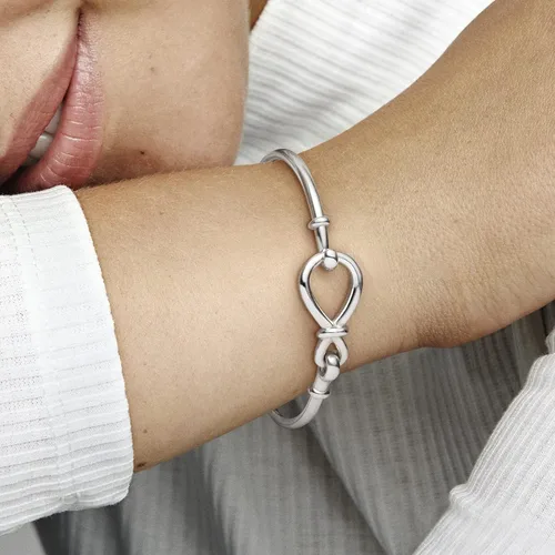 Vista 7 de PANDORA Pulsera de plata de ley 925 con nudo infinito, Metal