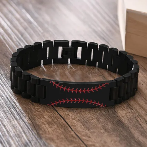 Vista 4 de VNOX Béisbol fútbol fútbol americano regalos de baloncesto para hombres y niños pulsera de béisbol personalizada con cita de inspiración grabada