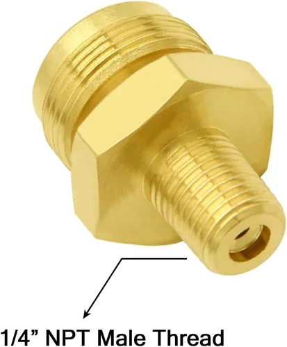 Vista 3 de Joywayus Adaptador de eliminación de propano de 1 libra, ajuste macho NPT de 1/4 pulgadas a rosca cilíndrica desechable macho de 1 "-20