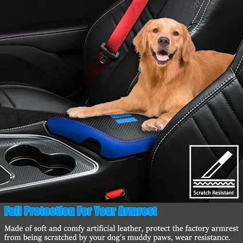 Vista 3 de para Dodge Challenger 2015-2023 Funda para Reposabrazos de Coche Impermeable Almohadillas de Consola Central Fundas de Protección contra Arañazos