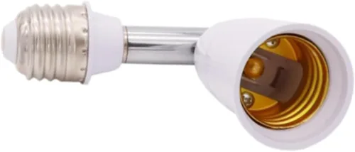 Vista 8 de Adaptador extensor de enchufe de bombilla E26/E27, accesorio de luz flexible de 180 grados E26/E27 a E26/E27 Base ajustable E26/E27 Extensor