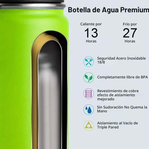 Vista 4 de koodee Botella de Agua Pequeña - 12 oz Botella de Agua de Acero Inoxidable con Aislamiento al Vacío de Boca Ancha con Tapa de Boquilla a Prueba