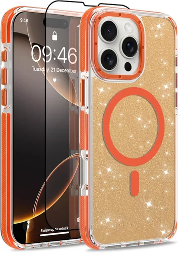 Vista 140 de Funda magnética para Google Pixel 10 Pro XL [compatible con Magsafe] [bonito diseño fluorescente de moda] a prueba de golpes, delgada, translúcida