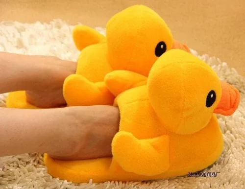 Vista 5 de LELEBEAR Pantuflas de pato, zapatos suaves y cómodos para el hogar, pantuflas cálidas de felpa lindas, pantuflas antideslizantes de animales