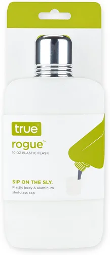 Vista 8 de True Rogue - Frasco de plástico para licor – Frasco de plástico blanco oculto y discreto de 10 onzas con tapa de vidrio de aluminio de 1 onza