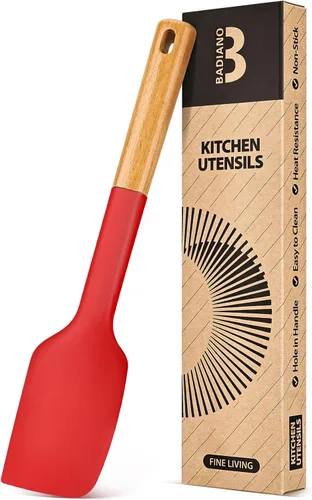 Vista 11 de Badiano Espátula resistente de silicona, raspador de goma para utensilios Negro