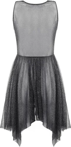 Vista 4 de Women Worship Praise Dance Tunic Glittery See-Through Lyrical Dance Dress Negro
